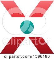 Clipart Of A Red Letter X Logo With A Circle In The Center Royalty Free Vector Illustration