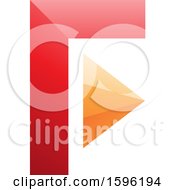 Poster, Art Print Of Red And Orange Corner And Triangle Letter F Logo