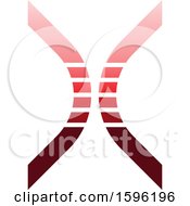 Clipart Of A Red Bowed Letter X Logo Royalty Free Vector Illustration