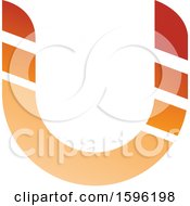 Poster, Art Print Of Striped Orange Letter U Logo