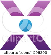Clipart Of A Purple Letter X Logo With A Circle In The Center Royalty Free Vector Illustration
