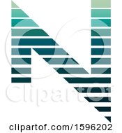 Poster, Art Print Of Striped Green Letter N Logo
