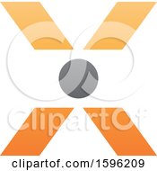 Poster, Art Print Of Orange Letter X Logo With A Circle In The Center