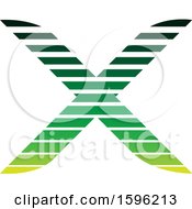 Clipart Of A Striped Green Letter X Logo Royalty Free Vector Illustration by cidepix