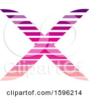 Clipart Of A Striped Pink And Purple Letter X Logo Royalty Free Vector Illustration by cidepix
