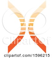 Clipart Of An Orange Bowed Letter X Logo Royalty Free Vector Illustration by cidepix
