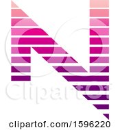 Poster, Art Print Of Striped Magenta Letter N Logo
