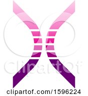 Clipart Of A Purple And Pink Bowed Letter X Logo Royalty Free Vector Illustration by cidepix