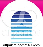 Clipart Of A Striped Blue And Pink Letter A Logo Royalty Free Vector Illustration