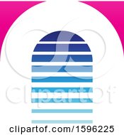 Poster, Art Print Of Striped Blue And Pink Letter A Logo