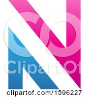 Clipart Of A Blue And Pink Letter N Logo Royalty Free Vector Illustration