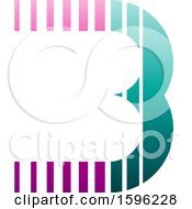 Poster, Art Print Of Striped Magenta And Turquoise Letter B Logo