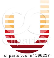 Poster, Art Print Of Striped Red And Orange Letter J Logo