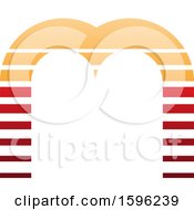 Poster, Art Print Of Striped Orange And Red Letter M Logo