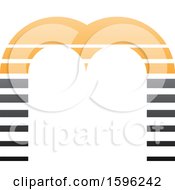 Poster, Art Print Of Striped Gray And Orange Letter M Logo