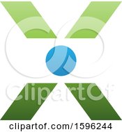 Poster, Art Print Of Green Letter X Logo With A Circle In The Center