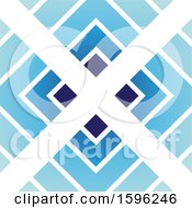 Clipart Of A White Letter X Over Blue Diamonds Logo Royalty Free Vector Illustration by cidepix