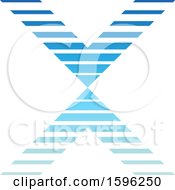 Clipart Of A Striped Blue Letter X Logo Royalty Free Vector Illustration by cidepix
