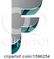Poster, Art Print Of Layered Gray And Green Letter F Logo