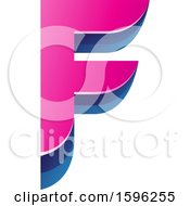 Poster, Art Print Of Layered Pink And Blue Letter F Logo