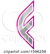 Clipart Of A Gray And Pink Letter F Logo Royalty Free Vector Illustration by cidepix