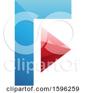 Poster, Art Print Of Blue And Red Corner And Triangle Letter F Logo