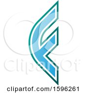 Clipart Of A Rounded Blue Letter F Logo Royalty Free Vector Illustration