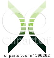Clipart Of A Green Bowed Letter X Logo Royalty Free Vector Illustration by cidepix
