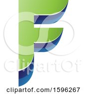Poster, Art Print Of Layered Green And Blue Letter F Logo