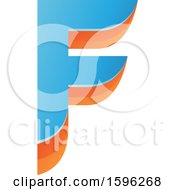 Poster, Art Print Of Layered Blue And Orange Letter F Logo
