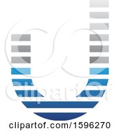 Clipart Of A Striped Gray And Blue Letter J Logo Royalty Free Vector Illustration