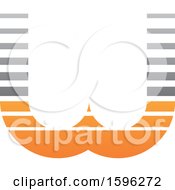 Poster, Art Print Of Striped Gray And Orange Letter W Logo