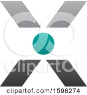 Poster, Art Print Of Gray Letter X Logo With A Circle In The Center