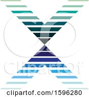 Poster, Art Print Of Striped Blue And Green Letter X Logo