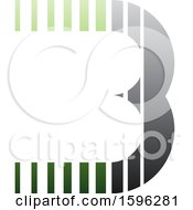 Poster, Art Print Of Striped Gray And Green Letter B Logo