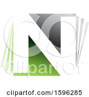 Clipart Of A Gray And Green Letter N Logo Royalty Free Vector Illustration