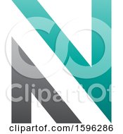 Poster, Art Print Of Gray And Turquoise Letter N Logo