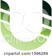 Poster, Art Print Of Striped Green Letter U Logo