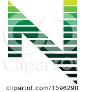 Clipart Of A Striped Green Letter N Logo Royalty Free Vector Illustration