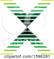 Clipart Of A Striped Green Letter X Logo Royalty Free Vector Illustration by cidepix