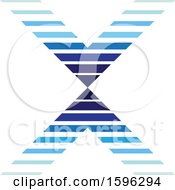 Clipart Of A Striped Blue Letter X Logo Royalty Free Vector Illustration by cidepix