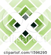 Clipart Of A White Letter X Over Green Diamonds Logo Royalty Free Vector Illustration by cidepix