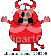 Poster, Art Print Of Scared Chubby Red Devil