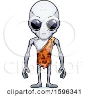 Clipart Of A Cartoon Standing Caveman Alien Royalty Free Vector Illustration by Cory Thoman