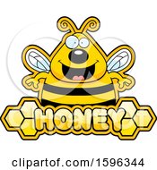 Poster, Art Print Of Bee Over A Honey Text Banner
