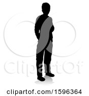 Poster, Art Print Of Silhouetted Teenager With A Reflection Or Shadow On A White Background