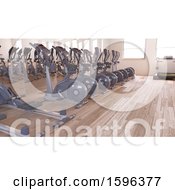 Clipart Of A 3d Gym Room Interior Royalty Free Illustration