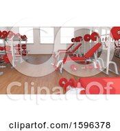 Clipart Of A 3d Gym Room Interior Royalty Free Illustration