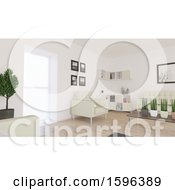 Clipart Of A 3d Livimg Room Interior Royalty Free Illustration