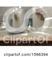 Clipart Of A 3d Counter And Blurred Room Interior Royalty Free Illustration